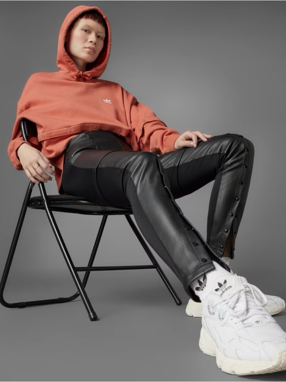 *NWT* ADIDAS ALWAYS ORIGINAL SLIM SNAP BUTTON PANTS -Black- Women’s Size Small